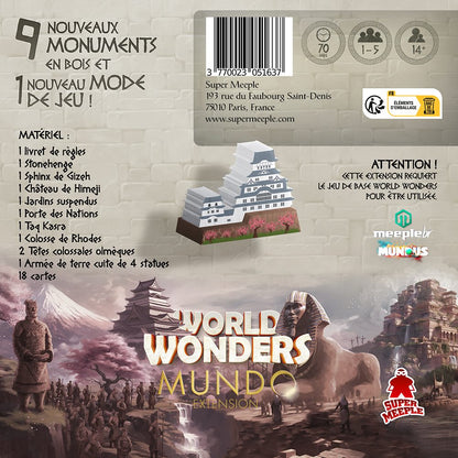 dos boite jeu World Wonders Mundo