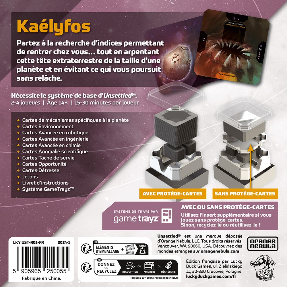 dos boite jeu unsettled planete 6 Kaelyfos