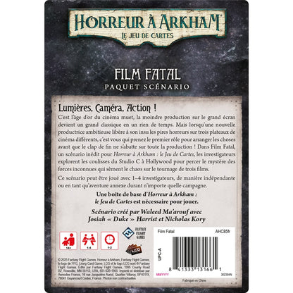 jce Horreur a Arkham Scenario Film Fatal dos de boite