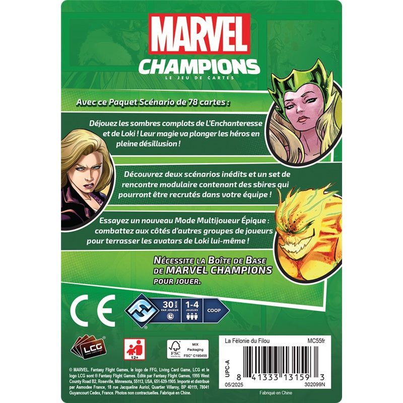 jce Marvel Champions La Felonie du Filou scenario dos de boite