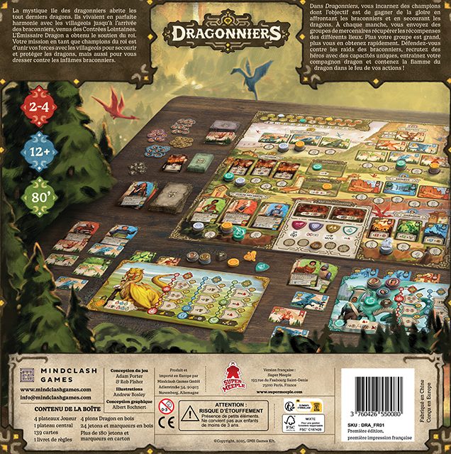 jeu de societe Dragonniers dos de boite