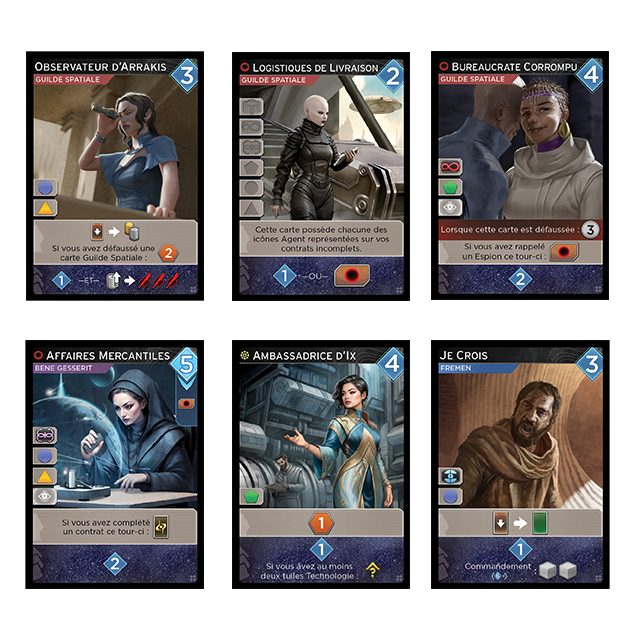 jeu de societe Dune Imperium Lignées cartes