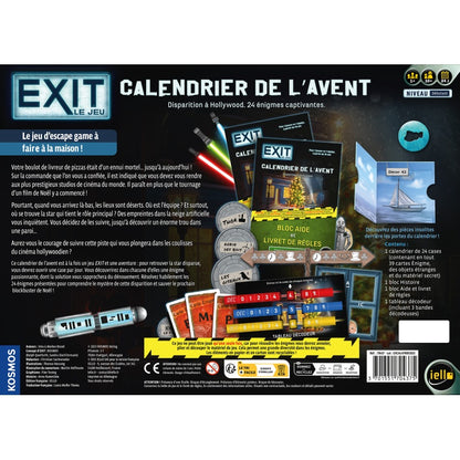 jeu de societe Exit Calendrier de l'Avent Disparition a Hollywood dos de boite