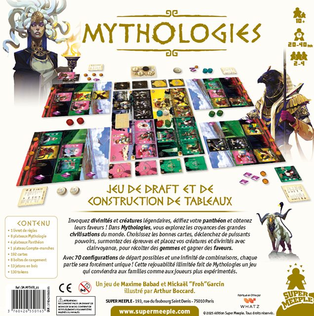 jeu de societe Mythologies dos boite