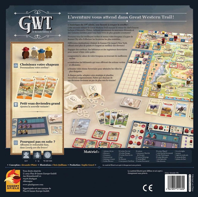 jeu de societe great western trail dos de boite