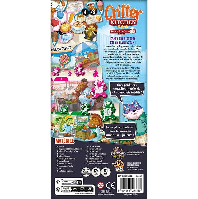 jeu de societe Critter Kitchen Stands a la Carte dos de boite