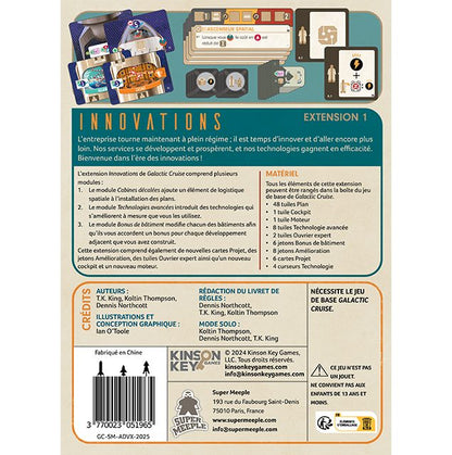 jeu de societe Galactic Cruise Innovations dos de boite