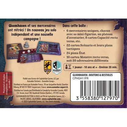jeu de societe Gloomhaven Boutons & Bestioles dos de boite