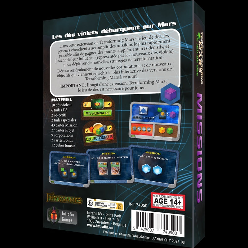jeu de societe Terraforming Mars le jeu de dés missions dos de boite
