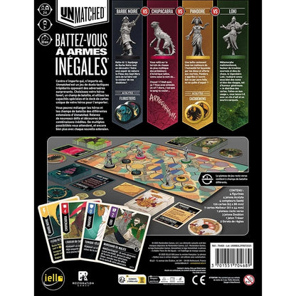 jeu de societe Unmatched combat de legendes vol 3 dos de boite
