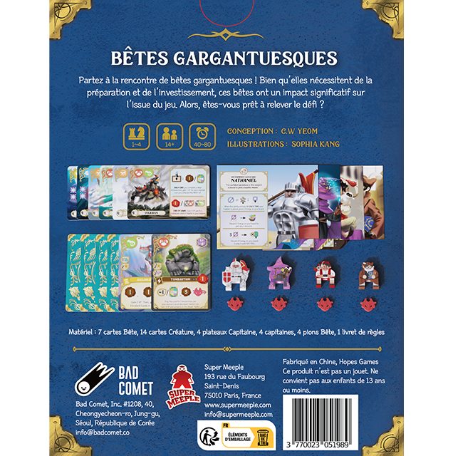 jeu de societe Wondrous Creatures Betes Gargantuesques dos boite