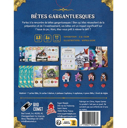 jeu de societe Wondrous Creatures Betes Gargantuesques dos boite