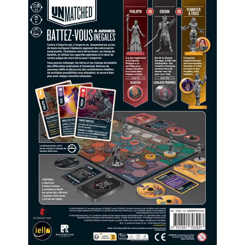 jeu de societe unmatched the witcher La Chute des Royaumes dos boite