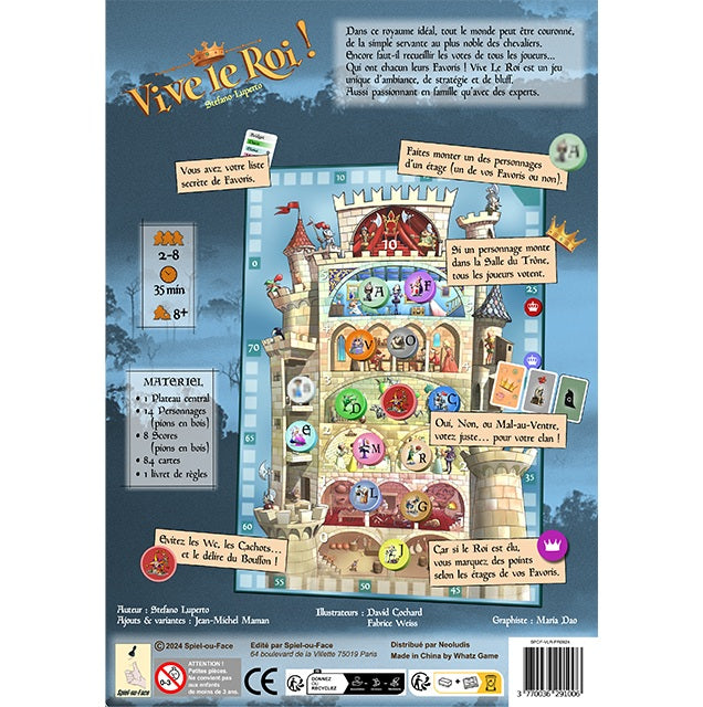 jeu de societe vive le roi dos de boite