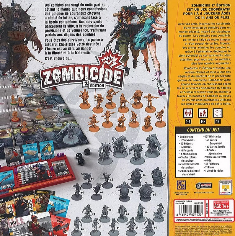 jeu de societe zombicide saison 1 2eme edition dos de boite